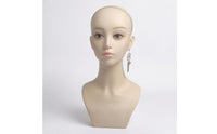 Female Mannequin Head with Shoulder Realistic Hairpiece Head Sturdy Beauty Display