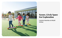 Indoor/Outdoor Use Sensory Training Balance Path Improves Physical Skills Modular Balance Beam Set Develops Coordination Kids Stepping Stones and Beams Non-Slip Surface for Preschoolers, Toddlers, Kindergarten, Daycare, Playroom