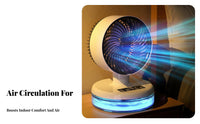 Portable Water Cooling Fan 7-Color Desktop Air Chiller Three Settings Adjustable Tabletop Ventilation Device for Office Workers, Bedroom, Dorm Room