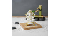 Resin Elephant God Statue Southeast Asian Style Lord of Obstacles Figurine Gold Accents Hindu God Idol for Collectors, Home Altar, Living Room