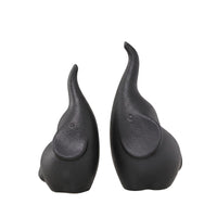 2 Pieces Glazed Elephant Pair Figurines Polished Ceramic Elephant Figurine Reflective Home Decor Matching