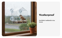 birds Feeder Weatherproof Acrylic Outdoor Accessory for Elderly, Cat Owners, Balcony, Patio
