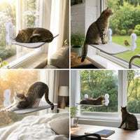 Cat Window Hammock with Suction Cups - Sunbathing Perch for Cats
