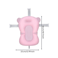 Baby Bath Support Mat Contoured Baby Bath Pad with Straps Supportive Cushioned for Newborns