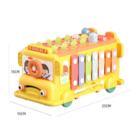 Shape Sorter Bus Developmental Toy Bus with Xylophone Shape Sorter Toy Educational Activity Center Interactive for Toddlers