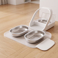 2 Pieces Replacement Bowl Removable Bowls with Mat Easy-to-Clean Feeder for Cat, Small Dogs