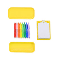Blank Sheet 1/12 Scale Stationery Set Plastic Dollhouse Clipboard Set Molded Miniature Writing Tools Multi-Color for Scene Decoration