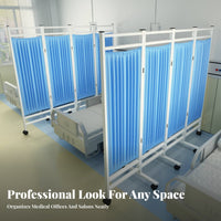 Mobile with Wheels Wheeled Medical Screen Foldable Design Folding Medical Partition Privacy Protection Room Divider Lockable Casters for Beauticians, Healthcare Professionals, Hospital, Clinics, Doctor's Offices