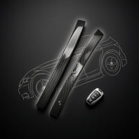 2 Pieces Slim Anti-Collision Mirror Strip Two-Piece Side Mirror Cover Strip Impact Absorbing Car Accessory
