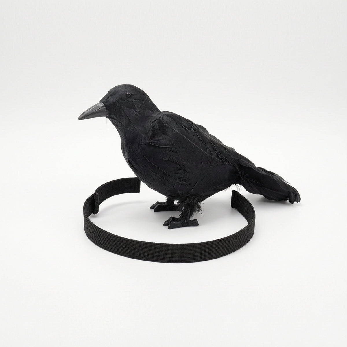 Wearable Crow Lightweight Crow with Elastic Strap Bird Prop with Shoulder Strap Lifelike Statue Mystical for Cosplayers