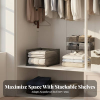 Stackable Shelf Insert Freestanding Stackable Expandable Rack Adjustable