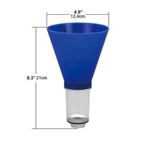 Large Threaded Oil Funnel Transparent Engine Oil Funnel See-Through Spillspill-Proof for Car Owners, Mechanics, Garage