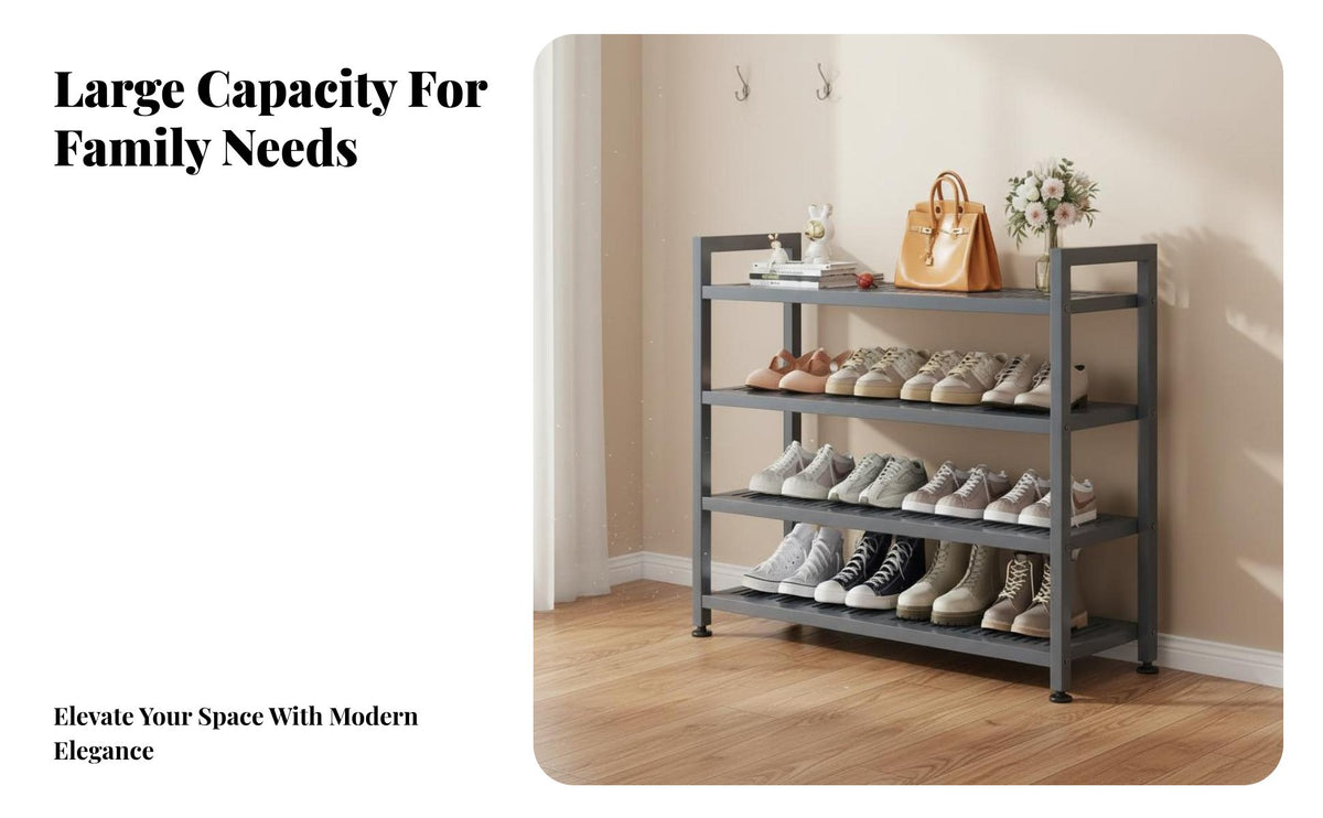 Easy Assembly Multi-Tier Shoe Rack Space-Saving Design Large Capacity Shoe Rack Stable Structure Strong Load-Bearing for Students, Apartment Dwellers, Families, Entryway, Dormitory, Hallway, Dorm Room