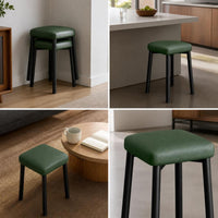 Stackable Dining Stool with Padded Seat, Modern Metal Leg Stool for Living Room and Dining Table