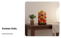 Brings Good Luck Chinese God of Wealth Statue Smiling Face Wealth Deity Figurine Hand-Painted Resin God of Fortune Statue Ideal Gift for Business Owners, Shopkeepers, Homeowners, Office, Living Room, Shop, Entranceway