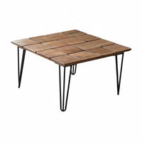 Rustic Design Tiled Wood Top Table Wabi-Sabi Design Living Room Furniture Long-Lasting Handmade for Tea Lovers, Apartment Dwellers, Homeowners, Small Areas, Lounge Area, Bedroom