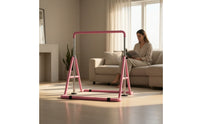 Foldable Kids Gymnastics Bar Floor-Standing Folding Gymnastics Bar Indoor Equipment Stable for Gymnasts, Toddlers, Home, Playroom, Bedroom