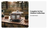 Fast & Even Heating Camping Cookware Set Storage Bag Included Outdoor Cookware with Detachable Handle Multi-Functional for Campers, Hiking