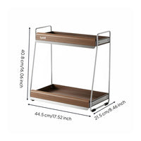 2-Tier Spice Rack Stainless Steel Corner Shelf Organizer Multi-Use Countertop Storage Shelf for Kitchen, Coffee Station