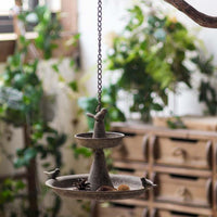 Hanging Two-Tier Bird Feeder Rust Resistant Vintage Style Bird Food Tray Weather Resistant Antique Iron Hanging Planter for Gardeners