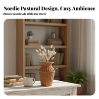 Imitation Rattan Vase Long-Lasting Woven Flower Vase Handmade Wicker Design Basket Easy to Clean Desktop Flower Holder