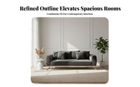 Nordic design grooveTufted Settee plush fabric Upholstery Sofa Modern Design Couch Golden Metallic Legs for Apartment Dwellers, Interior Decorators, Lounge Area, Home, Bedroom, Office Reception