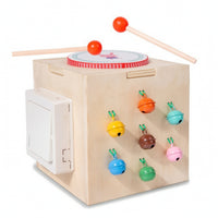 Wooden Cube Toy with Mallets Hands-on Bell Toy with Mallets Musical for Playroom