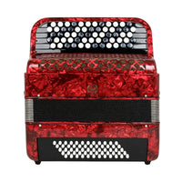 Russian Accordion Non-Slip Textured Keys Chromatic Button Accordion Includes Straps and Backpack Musical Instrument for Concert