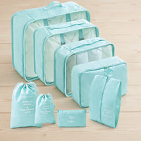 8-Piece Foldable Waterproof Travel Organizer Set for Luggage and Essentials