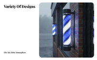 Rotating Barber Pole Light Waterproof Rotating Barber Pole Retro Design Patriotic Stripes Striped Light for Outdoor, Storefront