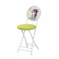 Foldable Design Round Folding Chair with spinerest Space-Saving Foldable Padded Stool with spinerest spine Support Portable Seating versatile for Office Workers, gathering Organizers, homeowners, Dormitory, Home, gatherings, Kitchen