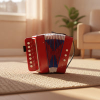 7-Key Toy Accordion 2-Bass Kids Accordion Portable Musical Instrument Lightweight for Beginners, Music Lessons