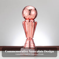 Electroplated Finish Global Championship Award Reproduction Collectible Souvenir Soccer Ball Award Realistic Simulation for Collectors, Kids