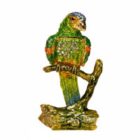 Parrot Jewelry Box Presentable Enamel Avian Trinket Box Gift Idea Home Decor for Desk, Living Room, Display Shelf