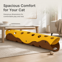 Collapsible Cat Tunnel Bed with Detachable Washable Mat, Interactive Play Toy for All Seasons