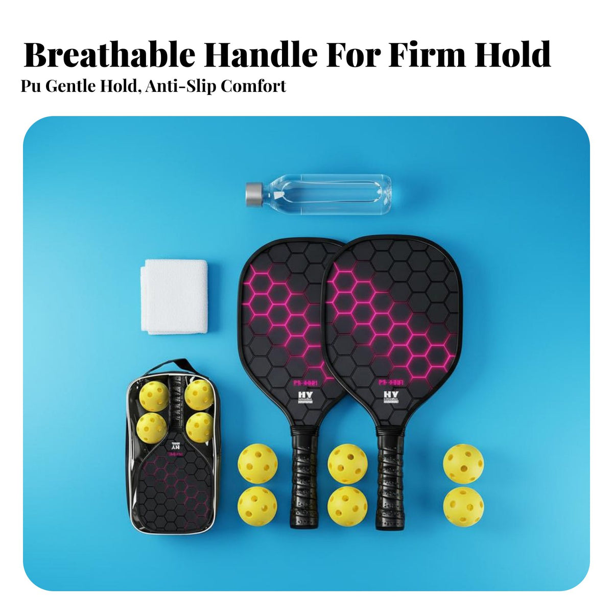 Fiberglass Pickleball Rackets Balanced Power and Control Fiberglass Pickleball Racket Enlarged Sweet Area Anti-Slip for Backyard