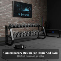 Heavy-Duty Hexagonal Dumbbell Rack Space-Saving Dumbbell Storage Rack Stable Construction 3 Tier Weight Stand Anti-Scratch Coating for Bodybuilders, Home Gym