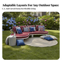 Sectional Lounge Set Waterresistant Sofa and Armchair Conversation Set Water-Resistant Patio Seating for Families, Homeowners, Terrace, Balcony, Backyard