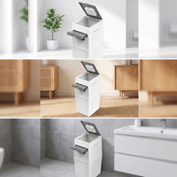 Cat Litter Waste Bin Lidded Litter Disposal Bin with Refill Bag Rectangular