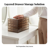 Large Capacity Ear Band and Band Holder Removable Drawers Ear Band Storage Container Dustproof for Women, Girls, Dresser, Bedroom, Dorm Room