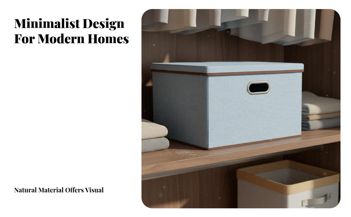 Foldable Storage Box with Lid Large Capacity Foldable Clothes Organizer Lidded Closet Storage Box Sturdy Handles for Living Room