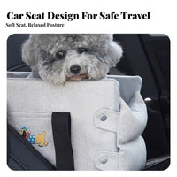 Detachable and Washable Center Console Pet Car Seat Built-in Safety Leash Center Console Dog Car Seat Anti-Slip Bottom for Road Trips, Home