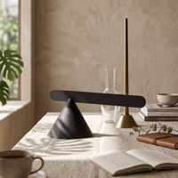 Geometric Sculpture Matte Black Sculpture with Cone Base Minimalist Art Piece for Clean-Lines Lovers, Interior Designers, Display Shelf, Office