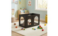 6 Pieces Translucent Modular Pet Fence Interlocking Pet Enclosure with Door Indoor Dog Pen with Doors Multi-Panel for Young Dogs, Living Room, Apartment