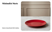 Ceramic Bowls Plates Set, Red Festive Tableware, Modern Design Hotel Gift