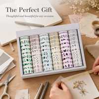 60 Rolls Gold Foil Washi Tape Set for Journaling and Decoration