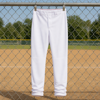 Youth Baseball Softball Pants Straight Leg Full Length White Gray