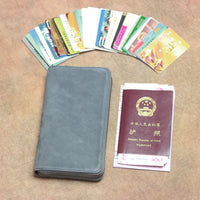Accordion Genuine Leather RFID Blocking Passport & Credit Card Holder Wallet for Men and Women