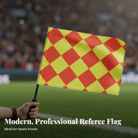 2 Pieces Referee Flag Set High Visibility Colors Linesman Flag Comfortable Sponge Grip Football Referee Equipment Set for Referees, Sports Training