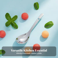Stainless Steel Fruit Spoon Mirror Polished Versatile Scraping Spoon Oranges and Lemons Fruit Utensil Rust Resistant Easy To